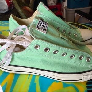 Converse Low Top Canvas Sneakers - Mint Green men’s 10 women’s 12